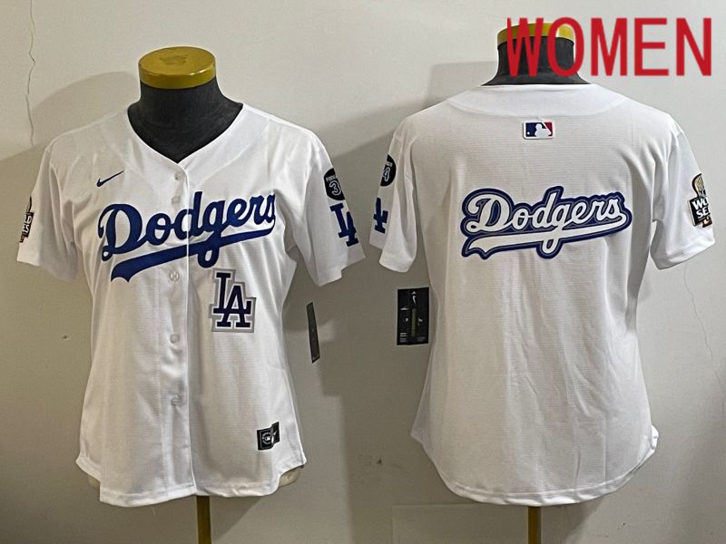 Women Los Angeles Dodgers Blank White Game 2024 Nike MLB Jersey style 112125